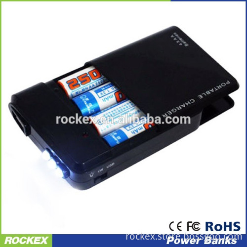 4X AA Battery USB Power Bank Charger Case for Cell Phone battery charge packs